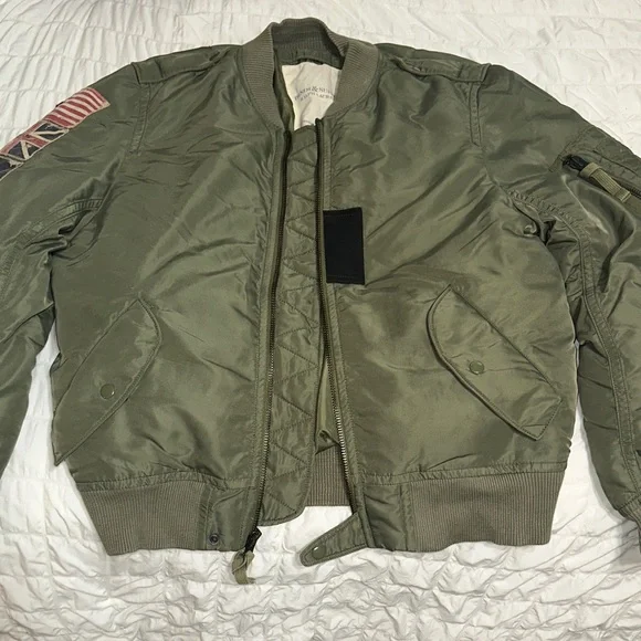 RARE Denim & Supply Ralph Lauren Khaki Bomber Jacket - Picture 2 of 9